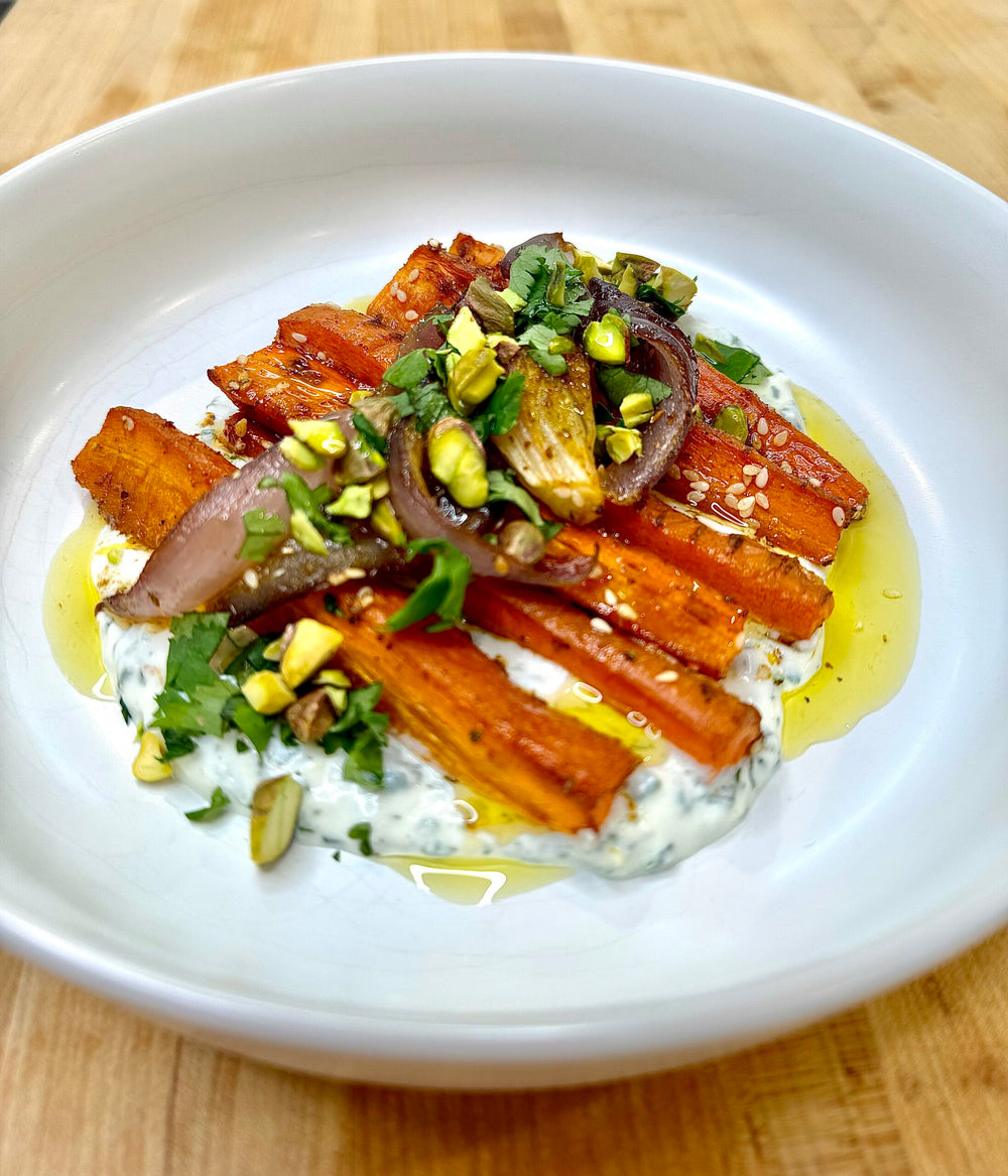 Spice Roasted Carrots with Herby Labneh