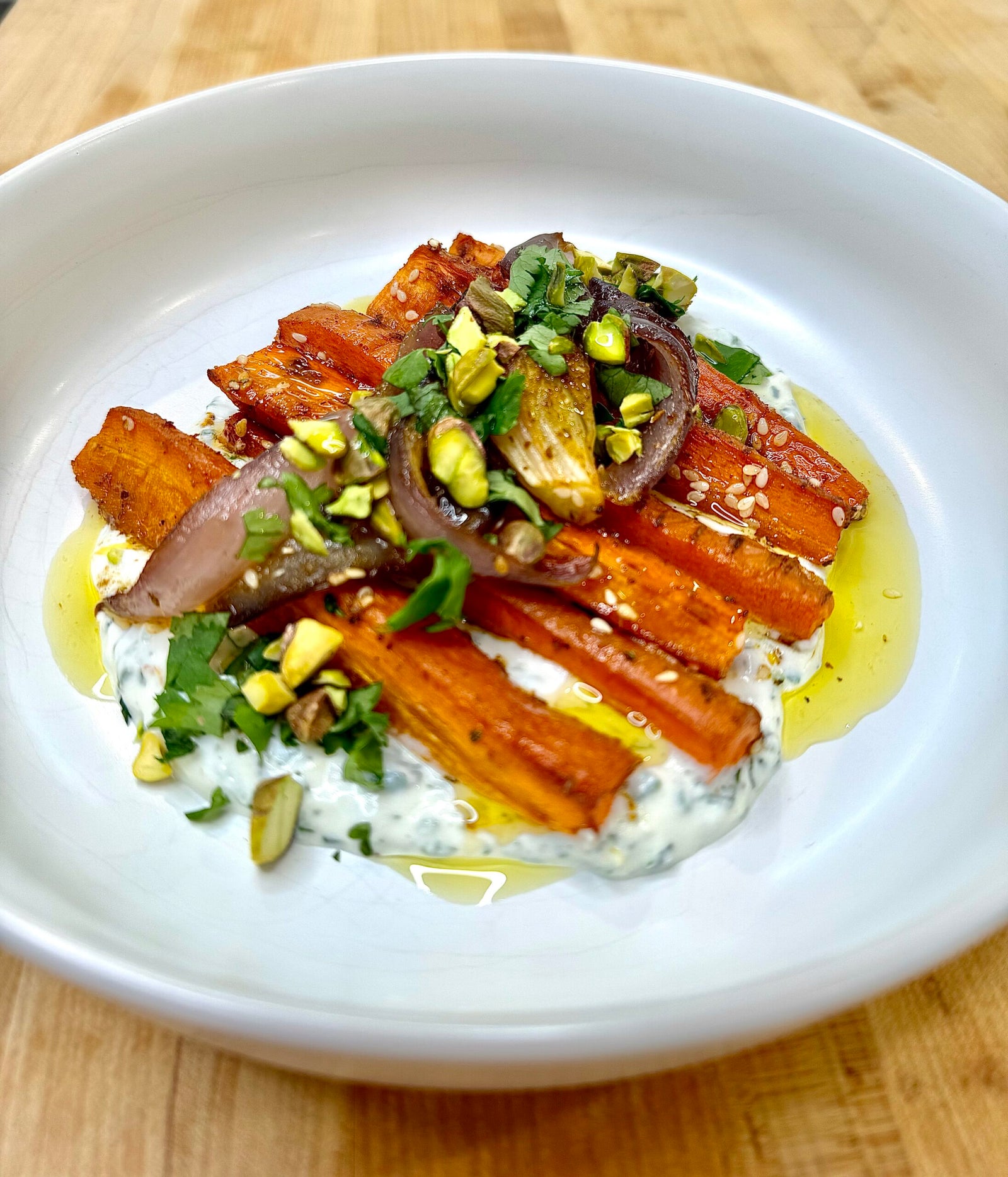 Spice Roasted Carrots with Herby Labneh