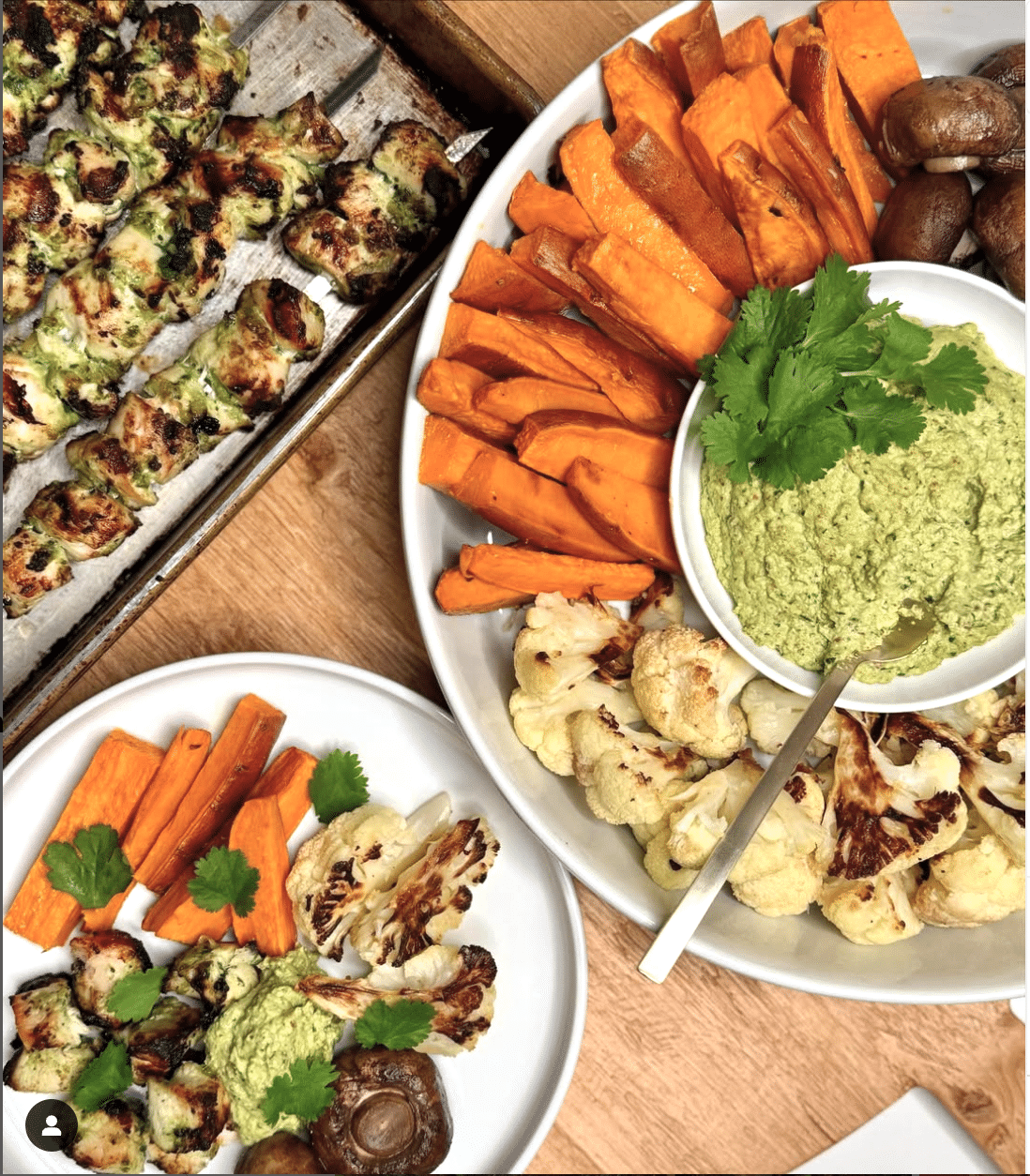 Roasted Veggies with Poblano Pepitas Dip