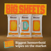 Big Sheets Hemorrhoid Wipes - 48ct (Pack of 3)