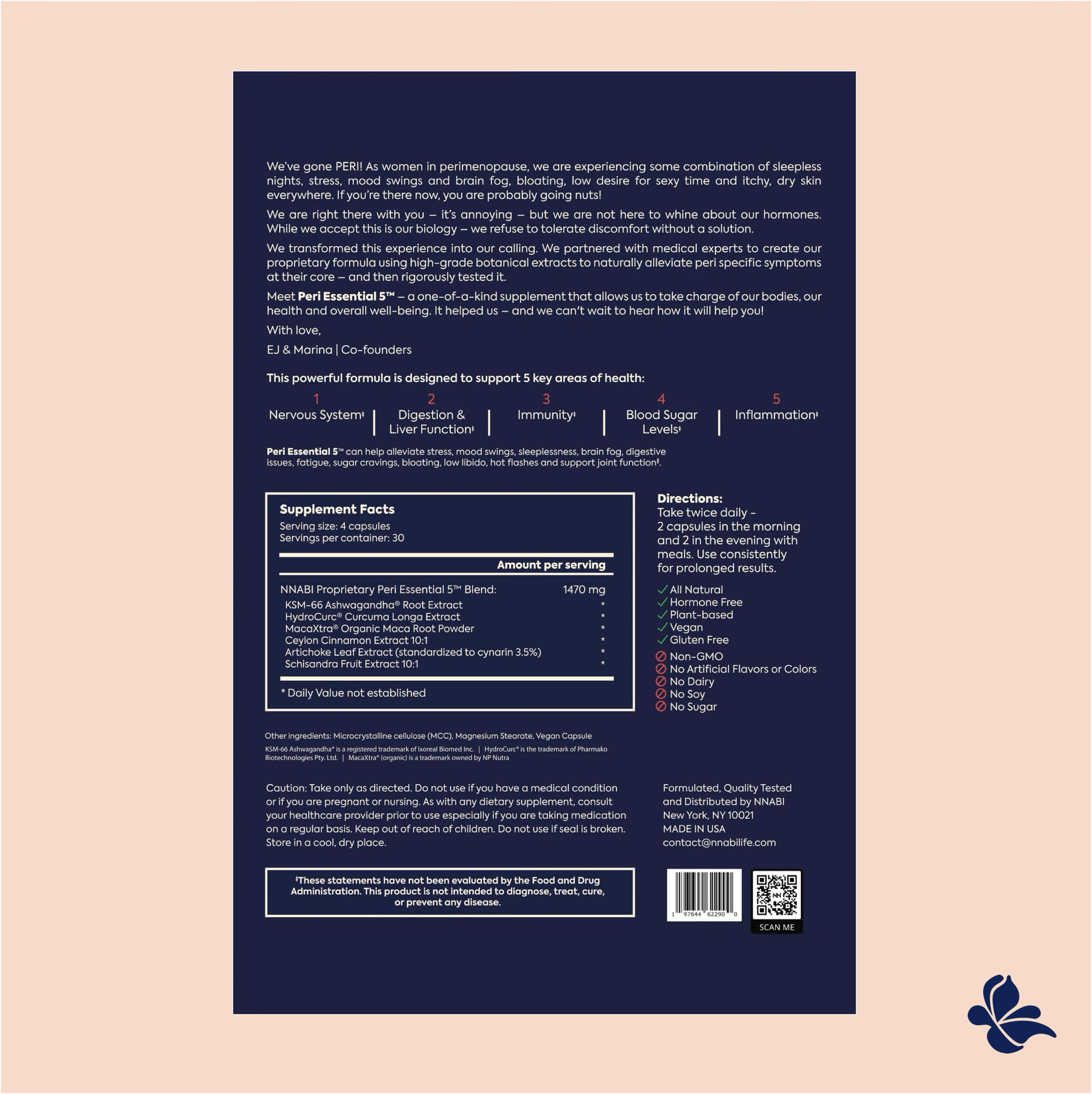 NNABI Peri Essential 5™ | Natural Perimenopause Support Supplement