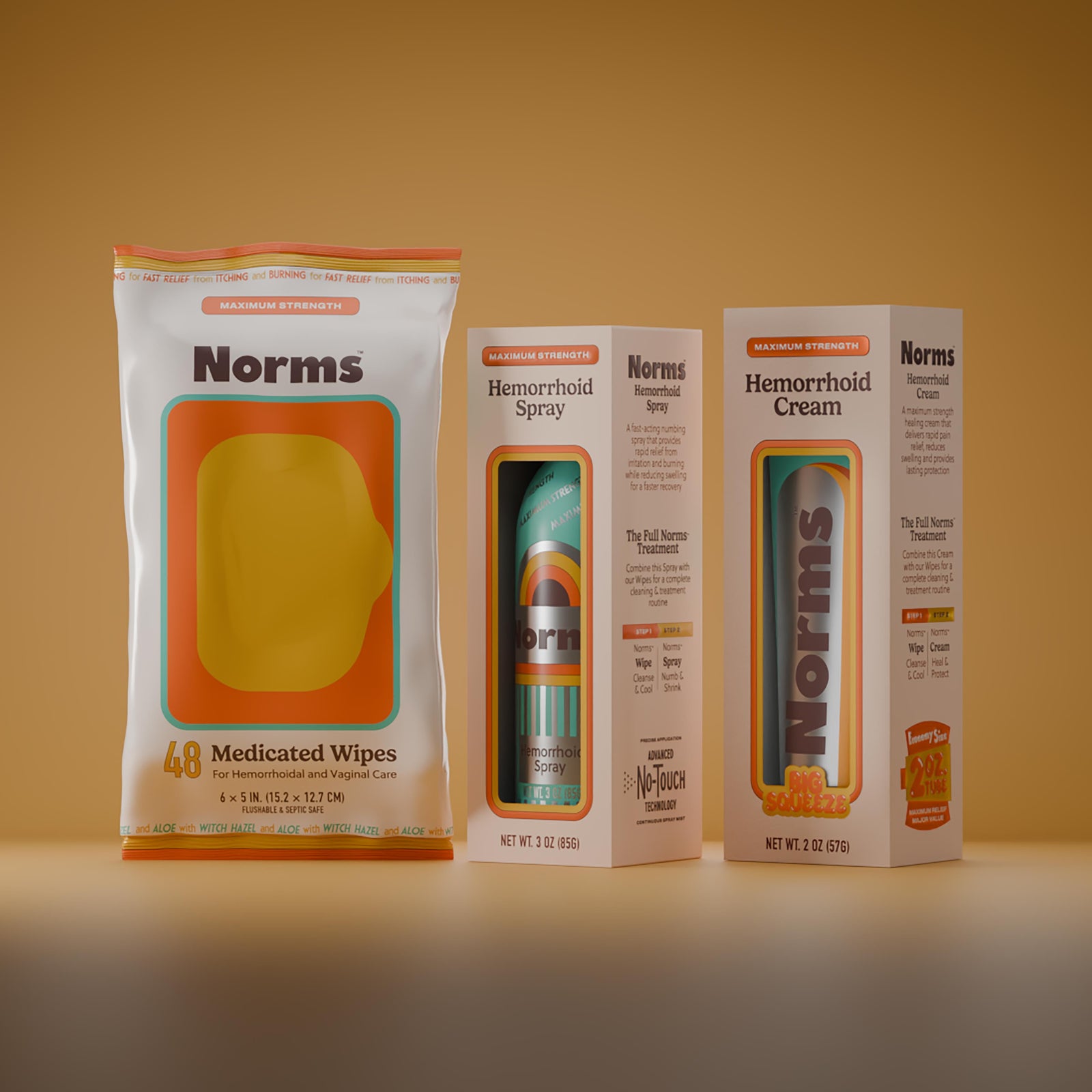 Norms Full Hemorrhoid Treatment Kit (Cream, Wipes & Spray Bundle)