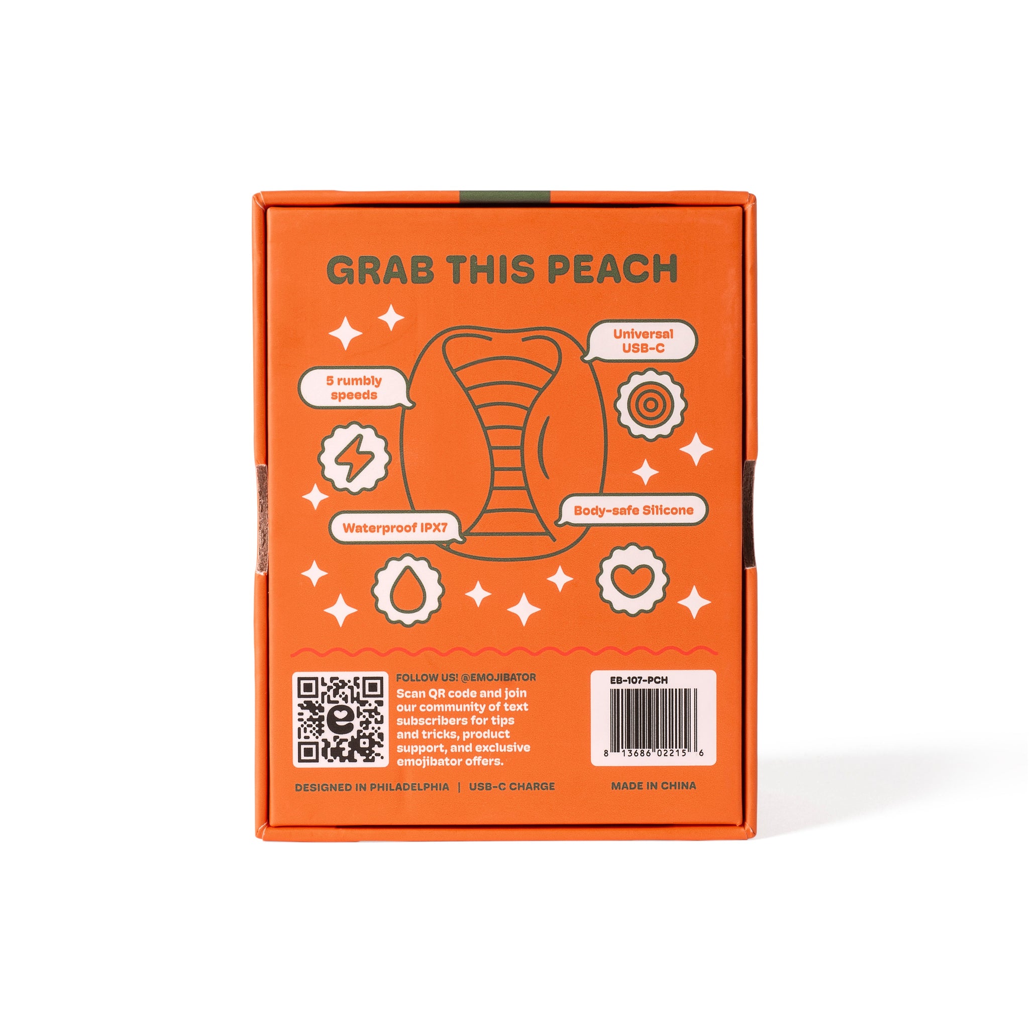 Peach Emojibator Vibrating Stroker